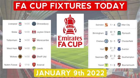fa cup fixtures and results today